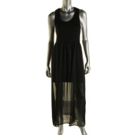 Czarna dwuwarstwowa transparentna letnia sexy sukienka M USA racer back
