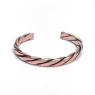 Bransoleta z miedzi, skręcana. Solidna i ciężka,
