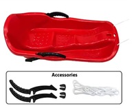 DUŻE SANKI PLASTIKOWE DLA DZIECI Z OPARCIEM ŚLIZG Z HAMULCAMI CZERWONE