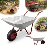 DUŻA TACZKA OGRODOWA BUDOWLANA STALOWA 120L 100G MOCNA JEDNOKOŁOWA SOLIDNA