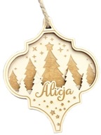 Drewniana Bombka z imieniem 3D na choinkę Bombka z grawerem personalizowana