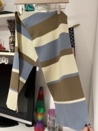 wyprzedaz V paski zimowy nude elegancki boho