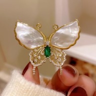 BROSZKA PRZYPINKA motyl motylek luksusowy owadem AGRAFKA butelkowa zieleń