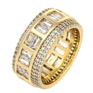 79881 Pierścionek pozłacany 18K średnica 22 mm obrączka z cyrkoniami