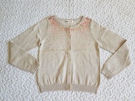 Cool Club sweterek beżowy i cekiny nowy roz 122-128