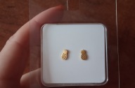 kolczyki ananasy silver/gold 925