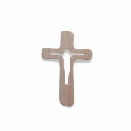 Krzyż drewniany na ścianę ręcznie wykonany na ścianę 19 cm naturalny buk