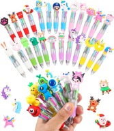 DŁUGOPISY WIELOKOLOROWE 4 W 1 ZE ZWIERZĘTAMI 34 SZTUKI