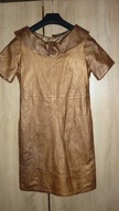 Autograph- skórzana złota sukienka damska mini r; S
