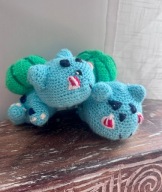Pokemon , Bulbasaur przytuanka zrobiona na szydełku