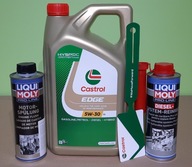 Olej silnikowy Castrol 5W-30 LL 5L + dodatki Liqui Moly + zawieszka Castrol