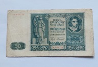 BANKNOT 50 ZŁ EMILIA PLATER ROK 1941 SERIA D GENERALNA GUBERNIA