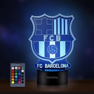Lampka nocna FC Barcelona – dziecięca lampa LED 3D z pilotem