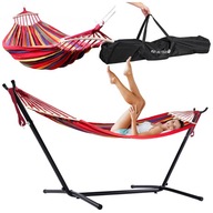 Stelaż Hamak dwuosobowy zestaw stalowy stojak z hamakiem ogród basen