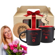 PREZENT NA DZIEŃ KOBIET KUBEK KUBKI Z ZE IMIENIEM IMIONAMI NADRUKIEM ZESTAW