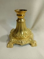 Stara mosiężna podstawa do lampy naftowej z drykierką, 13 cm