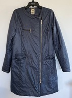 PBO Płaszczyk damski przed kolana granatowy na zamek cienki rozmiar 38