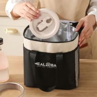 torba termiczna mała torebka lód czarna aluminium modna anime styl LUNCH