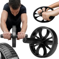 KÓŁKO AB WHEEL FIZYO 17,5CM DO ĆWICZEŃ BRZUCHA STABILNE CZARNE FITNESS