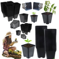 DONICZKI PRODUKCYJNE DO ROZSADY SADZONEK KWADRATOWE 50SZT 9 cm x 9 x 9,5 cm