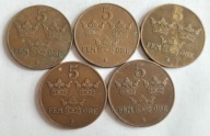 moneta Szwecja 5 ore przedwojenne brąz