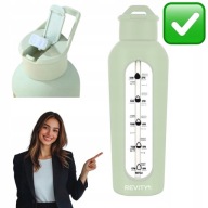 BUTELKA SZKLANA ZIELONA ZE SŁOMKĄ I UCHWYTEM SHAKER BIDON 700ml REVITY