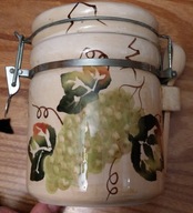 Duży ceramiczny słoik typu wek z winogrona