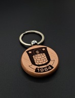 Drewniany brelok Brøndby IF – grawer z logo, prezent dla kibica