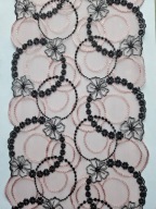 Haft elastyczny na tiulu różowyi szerokość 18cm