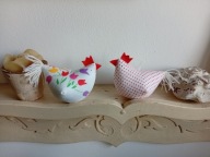 ZABAWNE KURY KURKI Z MATERIAŁU- komplet 2 sztuki