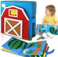 KSIĄŻECZKA FILCOWA SENSORYCZNA EDUKACYJNA MONTESSORI 3D FARMA DLA DZIECI