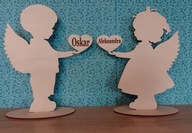 Aniołki imienne ze sklejki na Komunię Święta