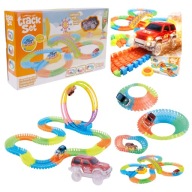 TOR SAMOCHODOWY WYŚCIGOWY KLOCKI KONSTRUKCYJNE 180 EL AUTO DUŻY ZESTAW 2W1