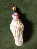 Kobieta japońska / gejsza - szklana bombka choinkowa z czasów PRL-u