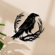 OBRAZ AŻUROWY 3D NA ŚCIANE PANEL DEKORACJA DO POKOJU SALONU KRUK NA GAŁĘZI