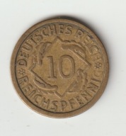Niemcy Weimar 10 reichspfennig 1925 E