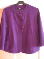 H&M 36 fioletowy sweter narzutka retro wełna