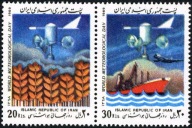 Iran 1989 Znaczki 2335-6 ** pogoda meteorologia statek samolot