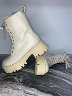 BOTKI KARINO 5231 BEŻOWE SKÓRZANE KOMFORTOWE NA GRUBSZYM SPODZIE r. 39