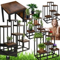 KWIETNIK STOJĄCY LOFTINSPIRED BELGAR 67 CM CZARNY / POSTARZANY DĄB