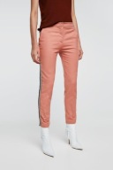 Z A R A spodnie materiałowe cygaretki lampasy paski y2k prążki preppy pink