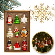 Bombki Szklane 9 szt. Zestaw Ozdoby Choinkowe Dekoracje Świąteczne