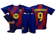LEWANDOWSKI BARCELONA strój piłkarski koszulka spodenki getry rozmiar 122