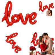PREZENT UPOMINEK NA DZIEŃ KOBIET BALON FOLIOWY NAPIS LOVE CZERWONY 100X60CM