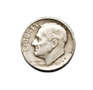 Dziesięciocentówka (dime) 1954 r. z wizerunkiem Franklina D. Roosevelta.