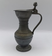 CYNA sygnowany STARY dzbanek dzban ozdobny z żołędziami CYNY 12,5cm -b