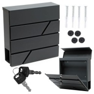 Skrzynka na listy euroskrzynka, wrzutnia, z gazetnikiem Virone szary