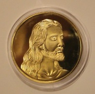 PAN BÓG - OSTATNIA WIECZERZA - JEZUS CHRYSTUS - PIĘKNY NUMIZMAT PLATEROWANY