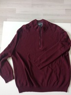 Brax Feel Good męski sweter 80% wełna bordowy r 58/XXXL
