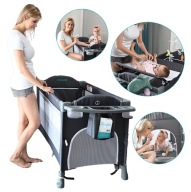 Łóżeczko Turystyczne 4w1 Składane Kojec + Przewijak + Kołyska 0-3 lata